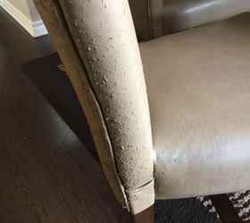q repairing dining chairs, furniture repair, home maintenance repairs, minor home repair, pets, pets animals, Some are even worse then this I have 6 in total There are service scratches on the backs on them But the sides are the ones I m really concerned about