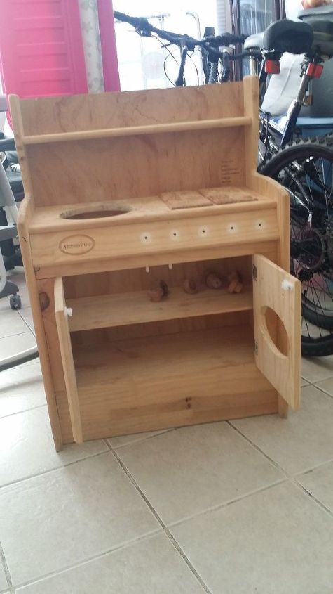 q does anyone have any ideas for this children kitchenette set , crafts, repurpose unique pieces, repurposing upcycling