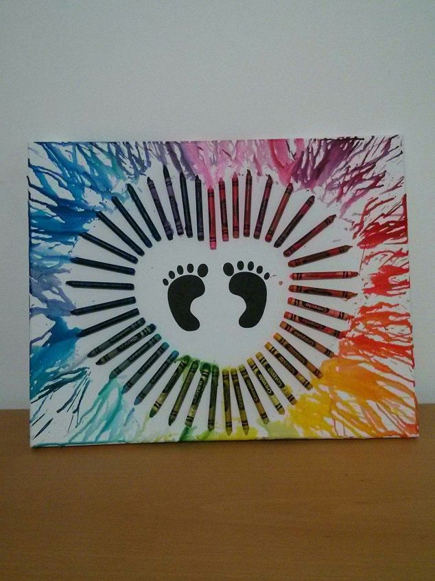 adorable crayon art for baby s room, bedroom ideas, crafts, how to