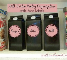 recycled milk cartons pantry organization, how to, organizing, repurposing upcycling