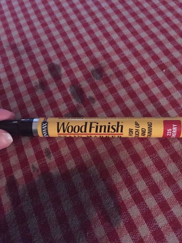 q my dog stained my sofa question about removing wood stain from sofa, cleaning tips, fabric cleaning, furniture cleaning, This is the varnish pen