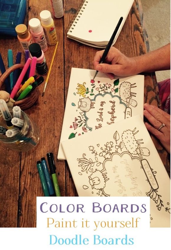 paint or color your own sign diy coloring doodle boards, crafts, home decor, wall decor, Painting details with acrylic paints