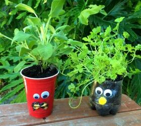 diy monster herb planters, container gardening, crafts, gardening, how to