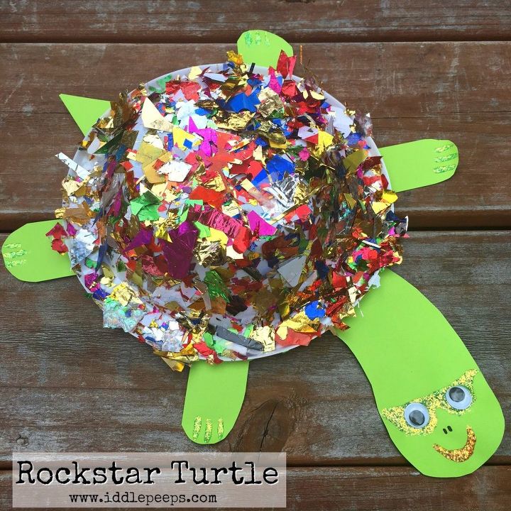 rockstar turtle, crafts, repurposing upcycling