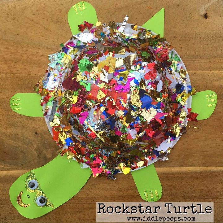 rockstar turtle, crafts, repurposing upcycling