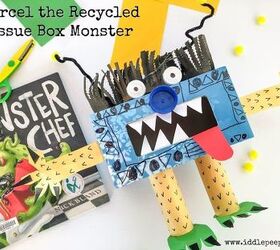recycled tissue box monster, crafts, repurposing upcycling