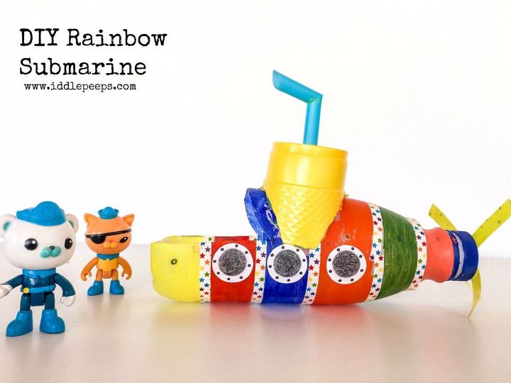 diy rainbow submarine, crafts, repurposing upcycling