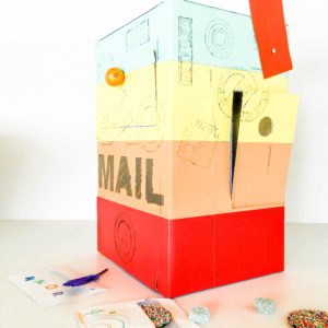 caixa de correio reciclada arco ris diy
