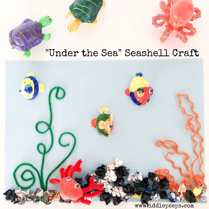 under the sea seashell craft, crafts, repurposing upcycling