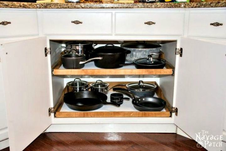 12 space saving hacks for your tight kitchen, Install slide out shelves for easy access
