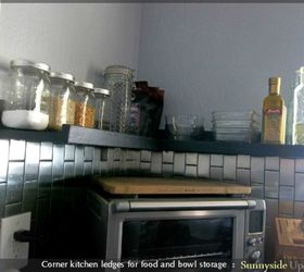 12 space saving hacks for your tight kitchen, Build a ledge shelf for everyday items