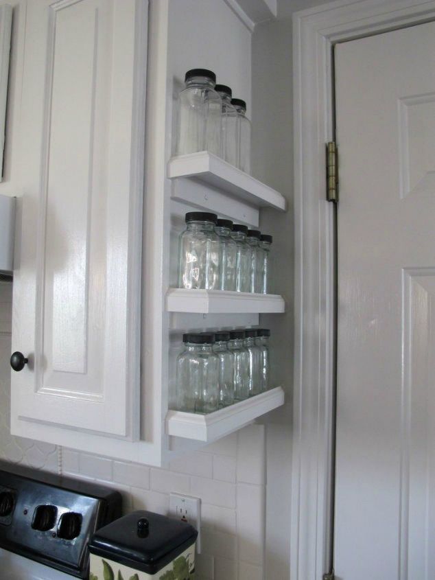 12 space saving hacks for your tight kitchen, Add narrow shelves to display your spices