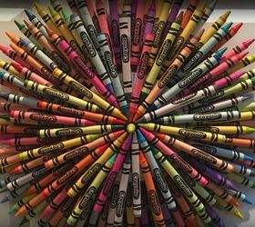 s 12 clever ways to decorate with crayons, Make a crayon pinwheel wreath