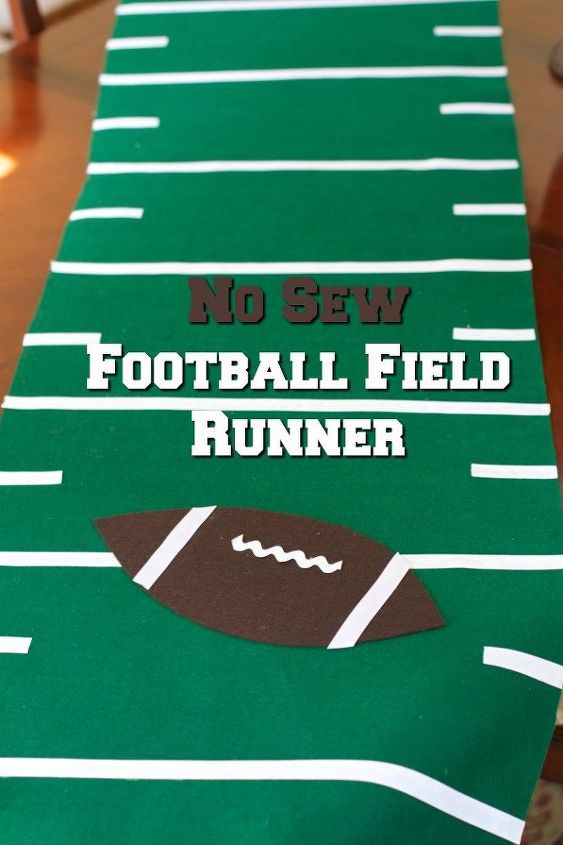 no sew football field runner game day decor, crafts