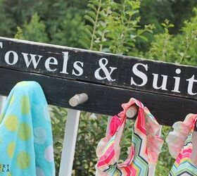 beach towel and bathing suit rack, organizing, outdoor living, storage ideas, wall decor