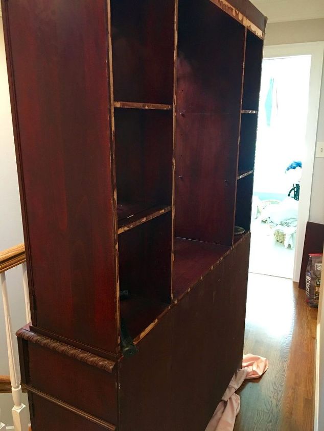 convert a china cabinet to a linen cabinet, organizing, painted furniture, storage ideas