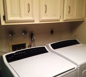 how to hide laundry hookups with cork board, crafts, how to, laundry rooms, reupholster, BEFORE
