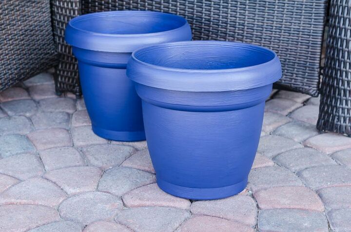 turn plastic plant pots into beautiful painted lace decoupage d cor, container gardening, crafts, decoupage, gardening, painting