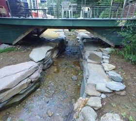 natural stream restoration project, landscape, outdoor living, ponds water features