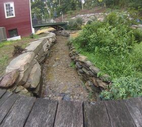 natural stream restoration project, landscape, outdoor living, ponds water features