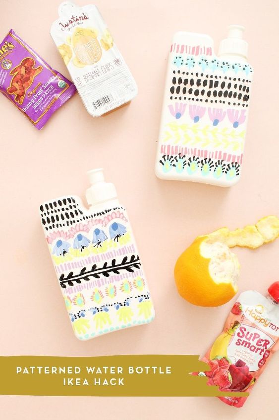 patterned water bottle for back to school, crafts, how to, painting