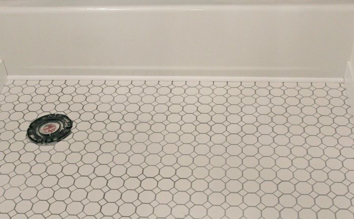 a simple hexagon tile hack, bathroom ideas, how to, tiling