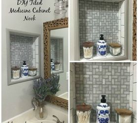 s 14 mesmerizing ways to use tile in your bathroom, bathroom ideas, Give some style to your medicine nook