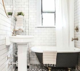 s 14 mesmerizing ways to use tile in your bathroom, bathroom ideas, Use a patterned tile for your floor
