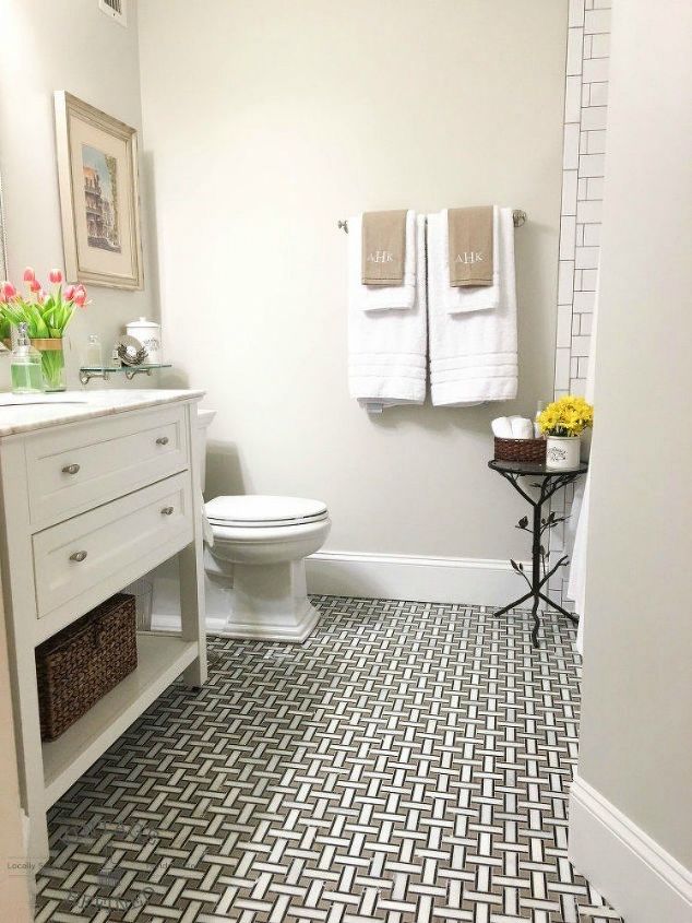 s 14 mesmerizing ways to use tile in your bathroom, bathroom ideas, Add texture with a patterned weave