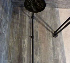 s 14 mesmerizing ways to use tile in your bathroom, bathroom ideas, Use reclaimed wood tile for a farmhouse look