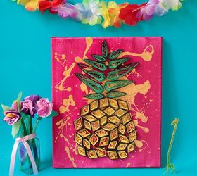 pineapple wall art, crafts, how to, wall decor