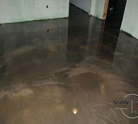 designer metallic epoxy basement floor