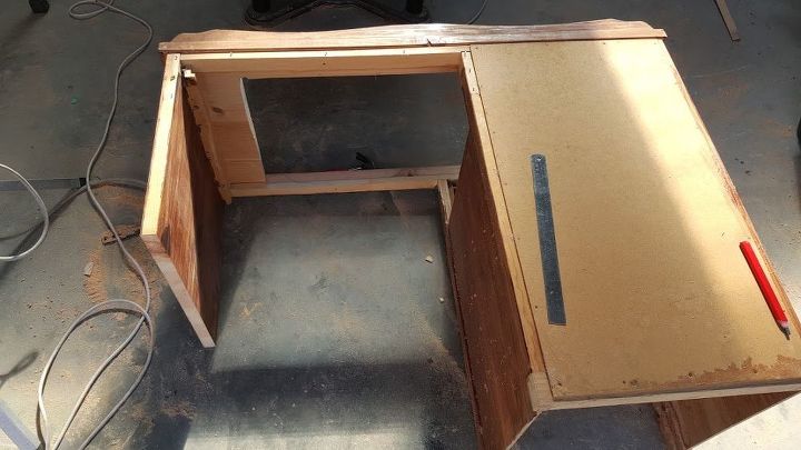 unique sandpit desk, how to, outdoor furniture, painted furniture, repurposing upcycling, woodworking projects