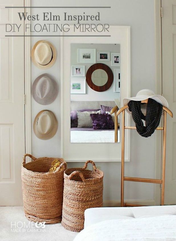 11 maneras de usar la madera contrachapada en su dormitorio, Actualiza tu espejo a la moda de West Elm
