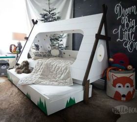 11 maneras de usar la madera contrachapada en su dormitorio, Construye esta impresionante tienda de campa a para ni os