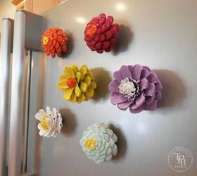 s these cut up pine cone decor ideas are perfect for fall, home decor, Cut them into painted fridge magnets