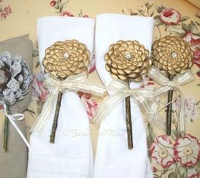s these cut up pine cone decor ideas are perfect for fall, home decor, Turn them into gorgeous napkin rings