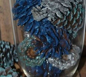s these cut up pine cone decor ideas are perfect for fall, home decor, Spray them with paint and glitter