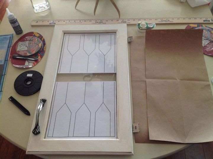 how to diy faux leaded glass, doors, how to, kitchen cabinets, painting, woodworking projects