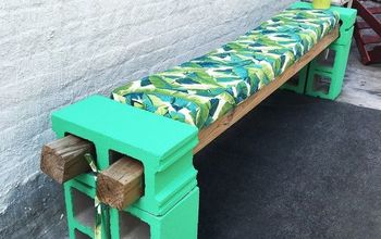 Cement Block Bench and Bench Cushions