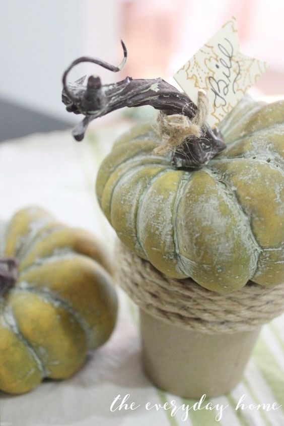 diy pumpkin pot placecard, crafts, how to, seasonal holiday decor