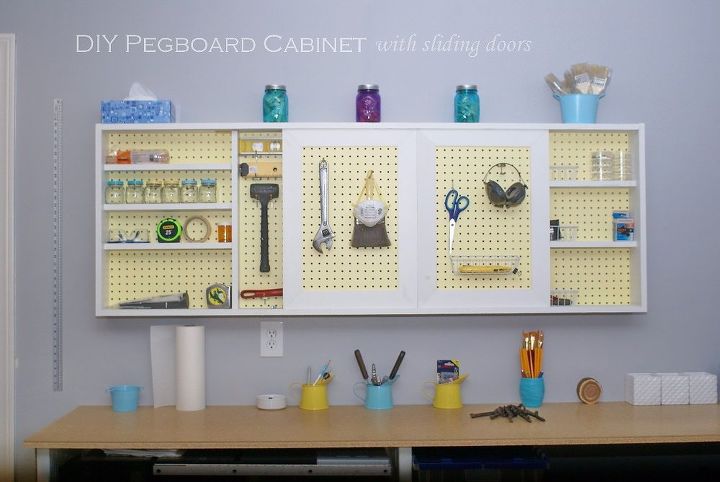 diy garage wall cabinet with sliding door