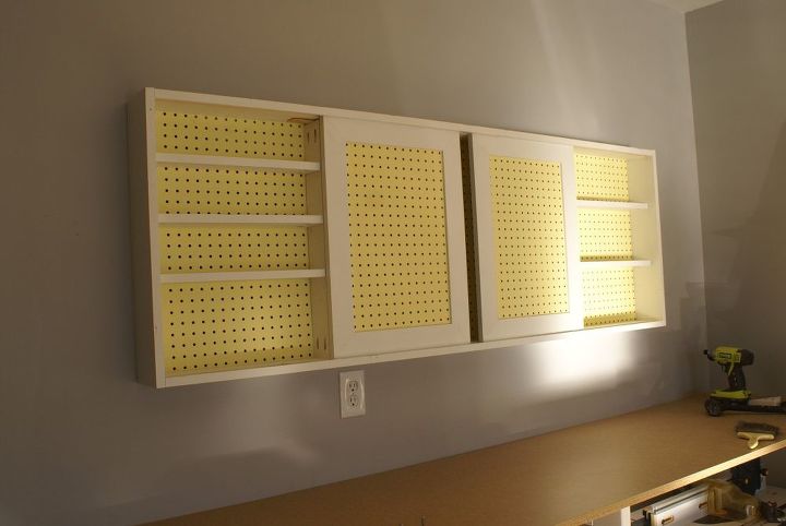 diy garage wall cabinet with sliding door