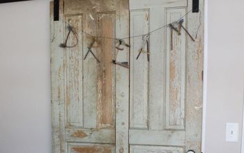 DIY Vintage Doors Into Sliding Closet Doors in Guest Room!