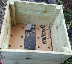 planter box built from dog ear pickets, container gardening, gardening, how to, woodworking projects
