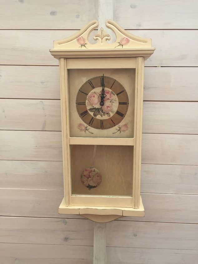pendulum wall clock, painted furniture