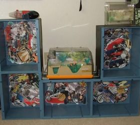wine boxes turned toy cubbies, bedroom ideas, decoupage, how to, organizing, repurposing upcycling, storage ideas