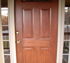 s 13 unique ways to make your front door stand out, curb appeal, doors, Give a painted door a faux wooden treatment