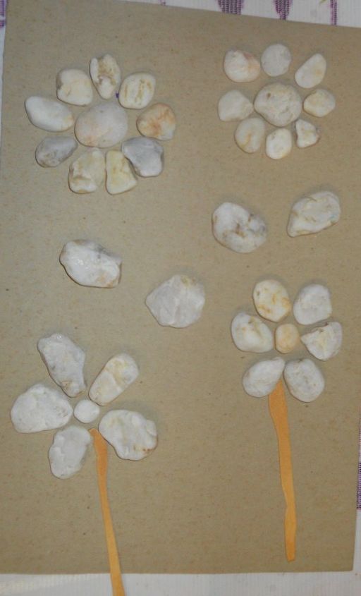 stone pebble flowers, crafts, how to, painting
