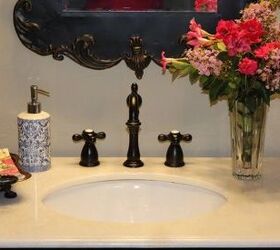 updating a powder bath to give it french country style, bathroom ideas